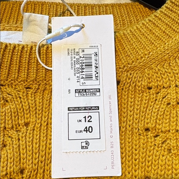 NWT PER UNA (Marks & Spencer) Mustard Knit Sweater - Picture 8 of 10